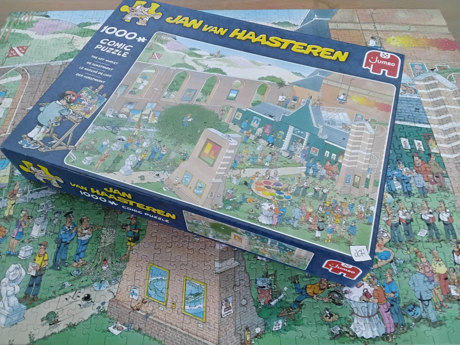 Jan van Haasteren puzzel 1000 stukjes - Kunstmarkt, Ophalen, 500 t/m 1500 stukjes, Zo goed als nieuw, Legpuzzel