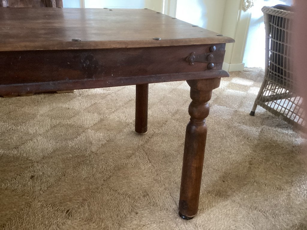 Tafel, Huis en Inrichting, Tafels | Eettafels, Ophalen, Gebruikt, 100 tot 150 cm, Teakhout