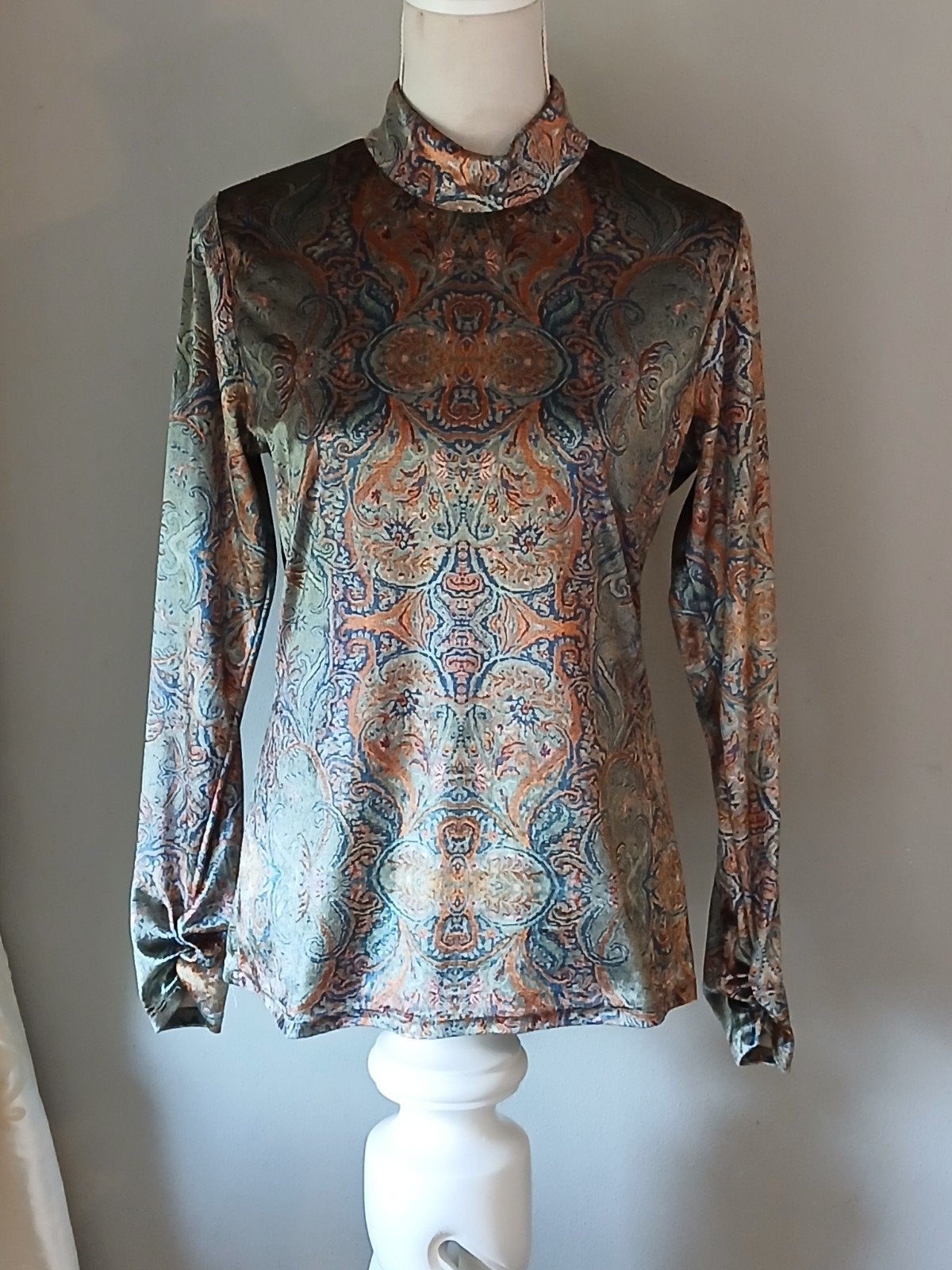 Dante 6 Velvet Mock Neck Top met Paisley Print Maat 4, Kleding | Dames, Ophalen of Verzenden