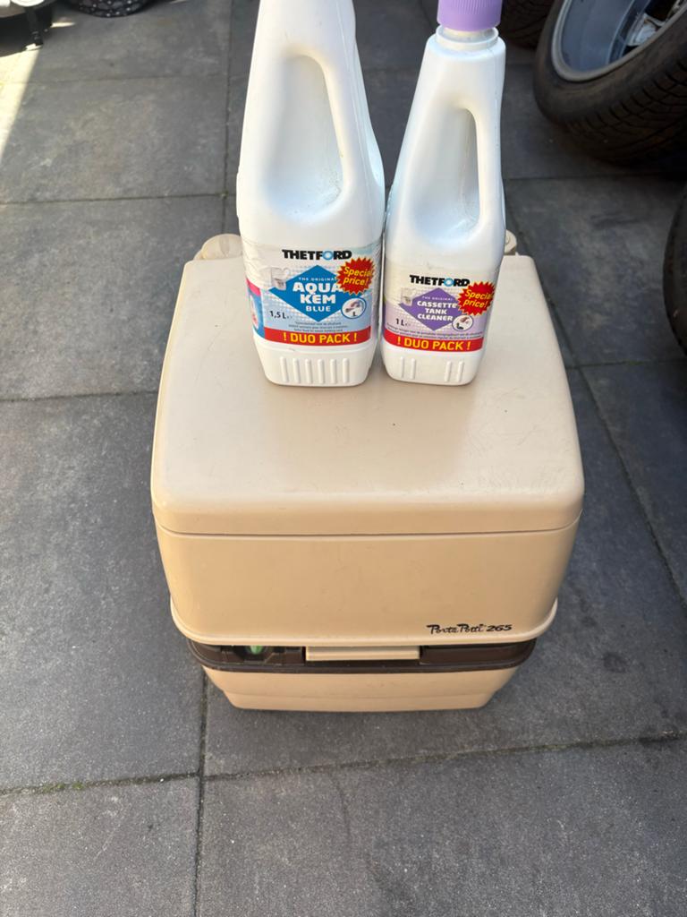 Thetford Porta Potti 265 met Aqua Kem Blue en Tank Cleaner, Caravans en Kamperen, Ophalen of Verzenden, Gebruikt