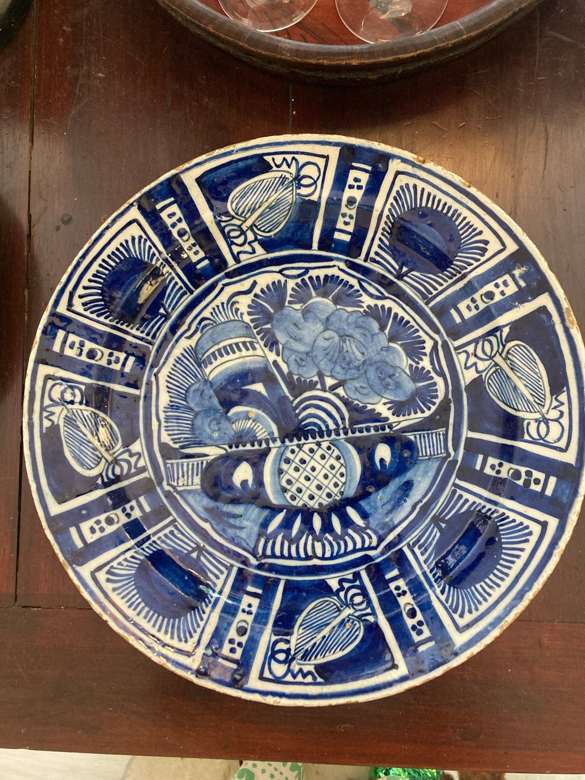Antiek Delfts Blauw Bord - Handgeschilderd Keramiek, Ophalen of Verzenden