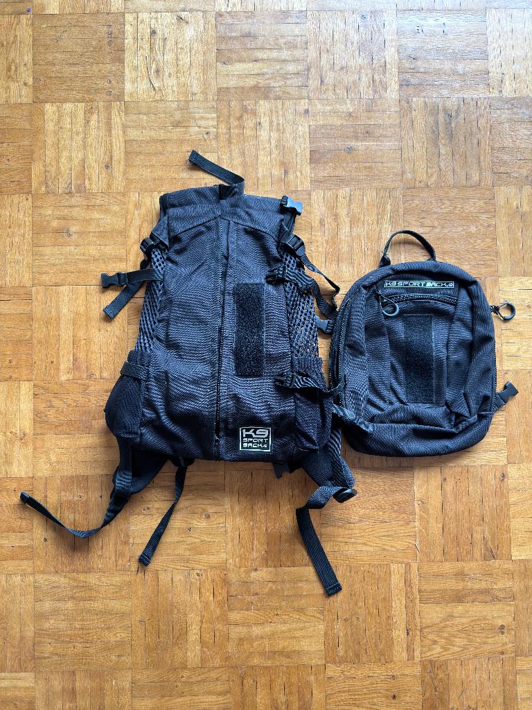 K9 Sport Sack Backpack Plus2 Zwart - Hondenrugzak - M, Dieren en Toebehoren, Honden-accessoires, Ophalen of Verzenden, Nieuw