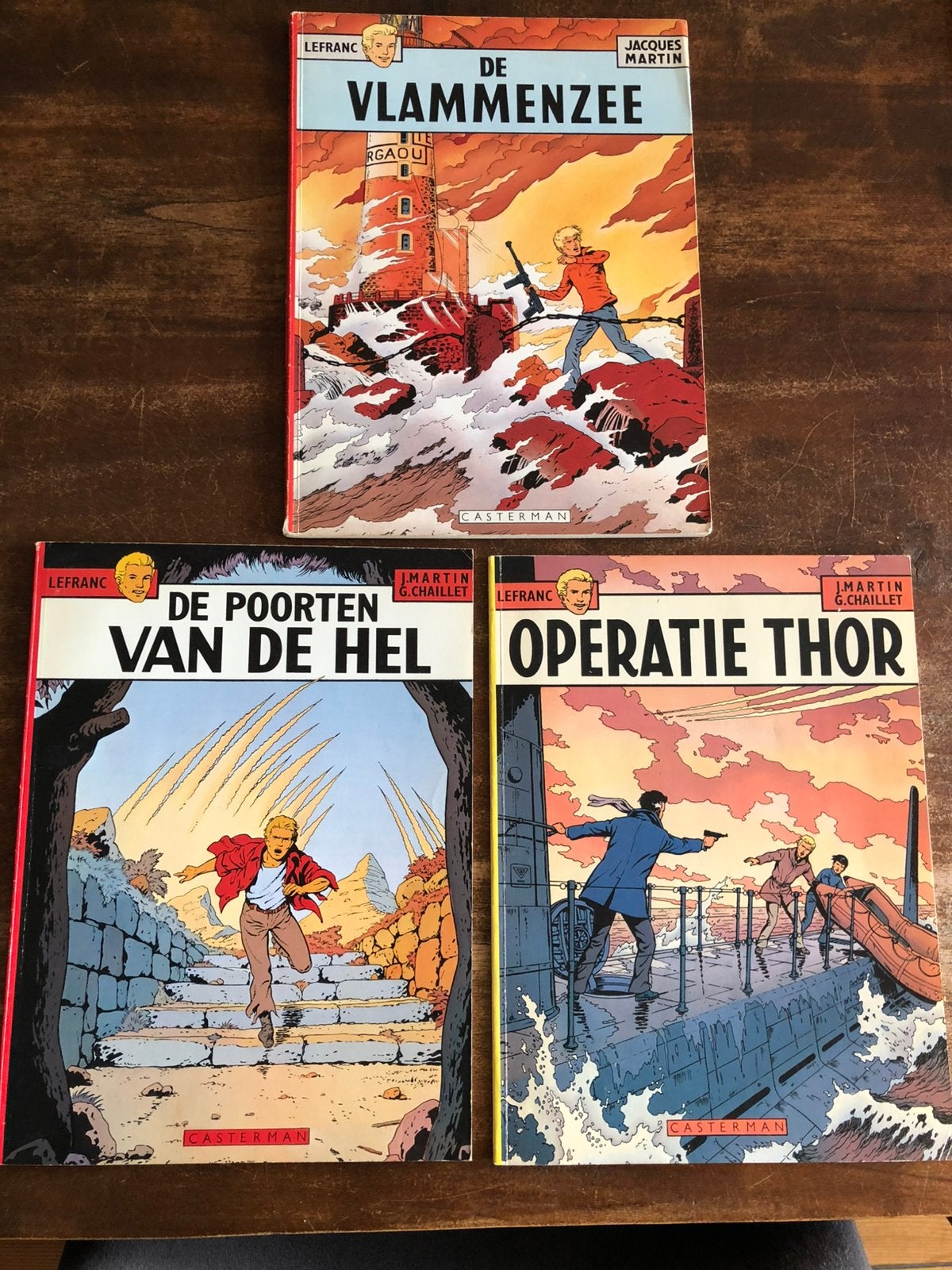 Lefranc stripboeken 3x 1e druk, Boeken, Stripboeken, Zo goed als nieuw, Meerdere stripboeken, Ophalen of Verzenden