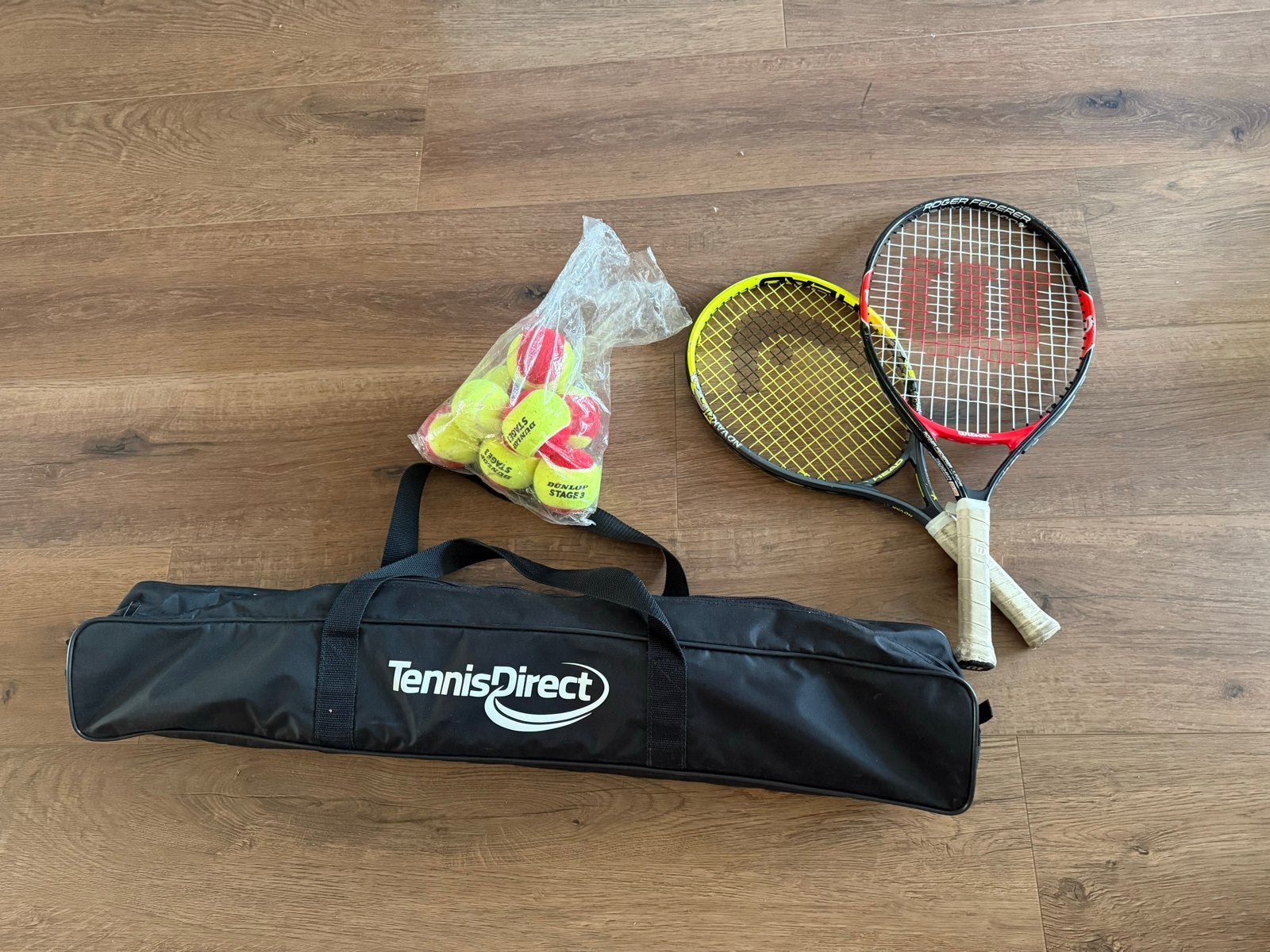 Tennis set: net, 2 kinder-rackets en tennisballen, Ophalen, Gebruikt, Overige typen