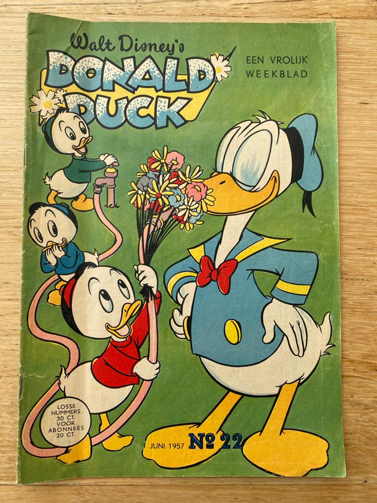 Donald Duck Weekblad - Nummer 22 - 1 Juni 1957, Eén stripboek, Ophalen of Verzenden, Gelezen