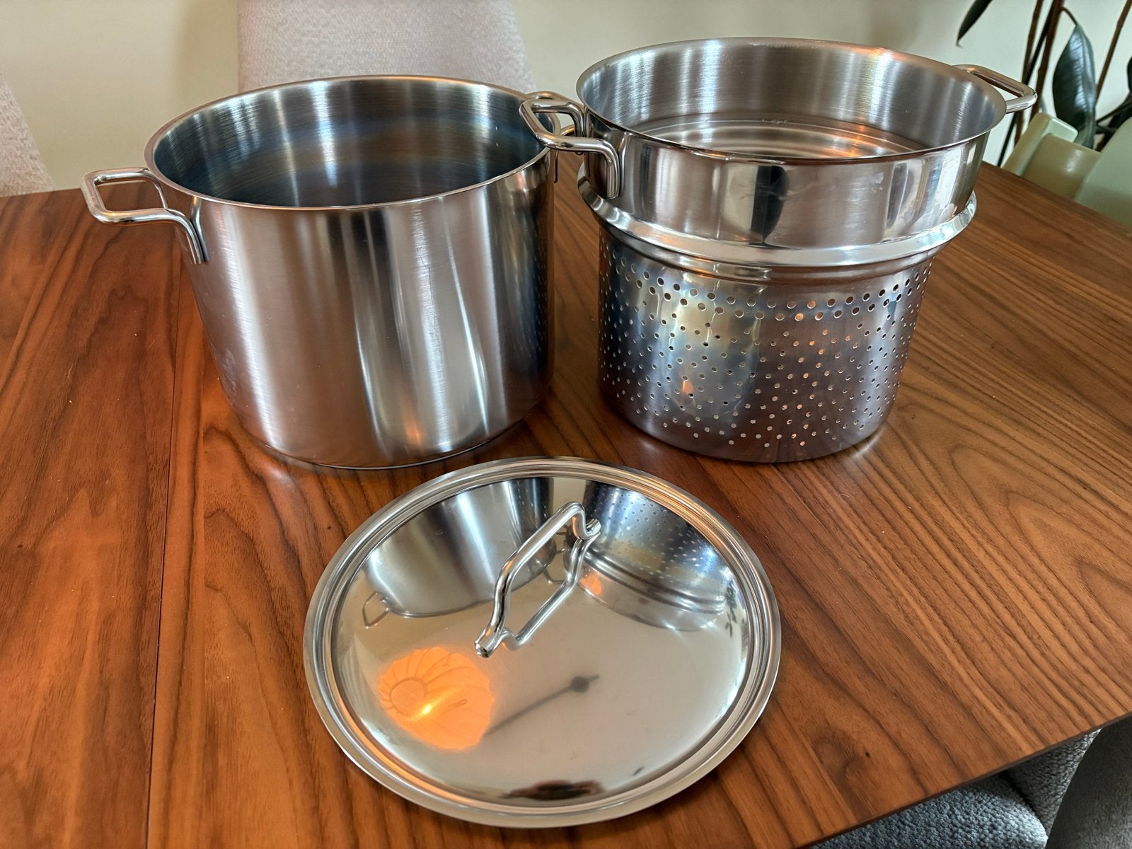 Demeyere Apollo 7 Pan met pastainzet 24cm, Ophalen, Demeyere, Zo goed als nieuw, Rvs