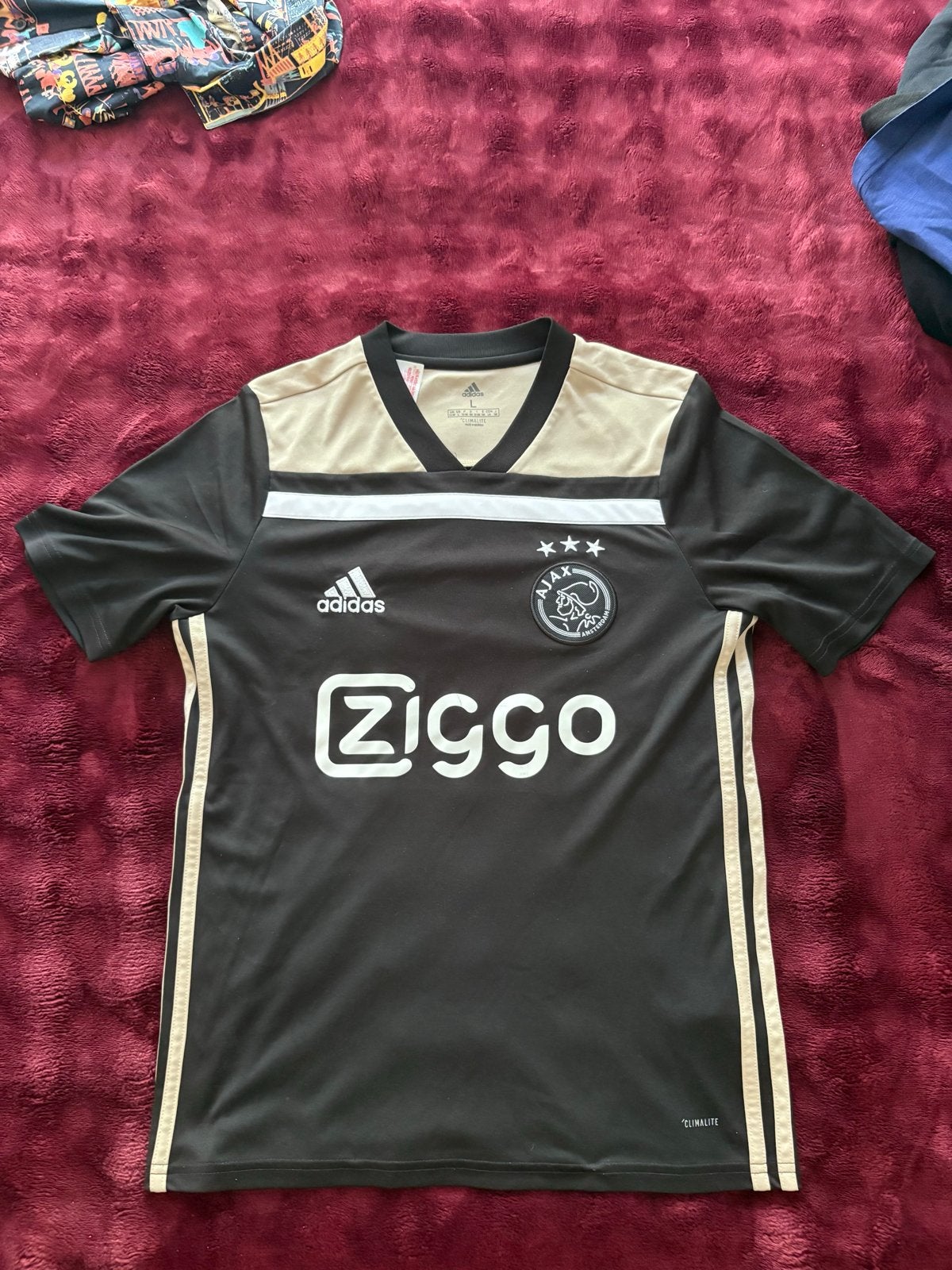 Ajax uitshirt 2018/2019 - Maat L (13-14 jaar), Zwart, Overige maten, Ophalen of Verzenden, Zo goed als nieuw