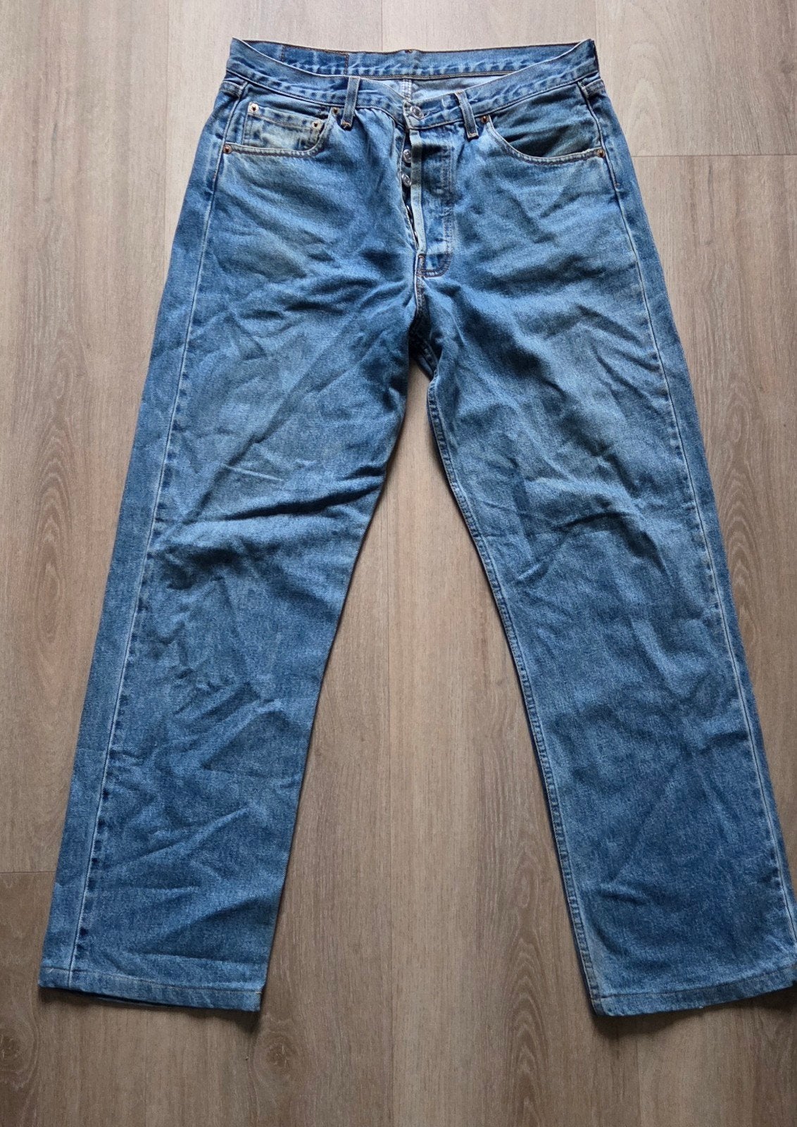 Levi's 501 spijkerbroek W34 L34 - Made in USA, Levi's, Blauw, Ophalen of Verzenden, W33 - W34 (confectie 48/50)