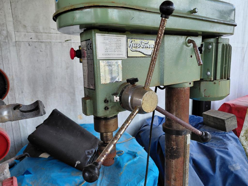 Grote zware Huvema HU 20 kolomboormachine, Doe-het-zelf en Verbouw, Gereedschap | Boormachines, Ophalen, Gebruikt, Kolomboormachine