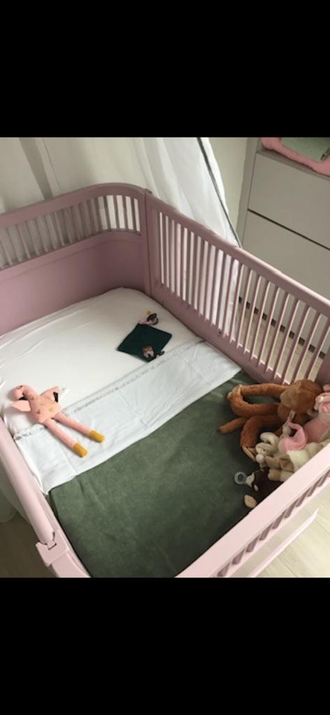 Sebra meegroeibed paars/roze, Kinderen en Baby's, Kinderkamer | Bedden, Ophalen, Gebruikt, 180 cm of meer, 70 tot 85 cm