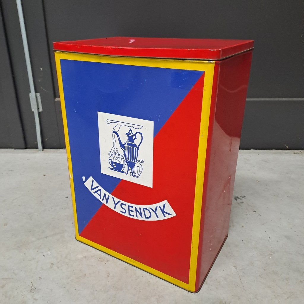 groot vintage koffie winkelblik Van Ysendijk koffie en thee, Ophalen of Verzenden, Gebruikt, Overige