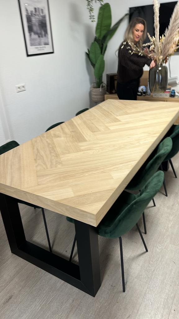 Los tafelblad visgraat onbewerkt 200 bij 100 cm, Ophalen, Hout@nietop.com, Eikenhout, 50 tot 100 cm