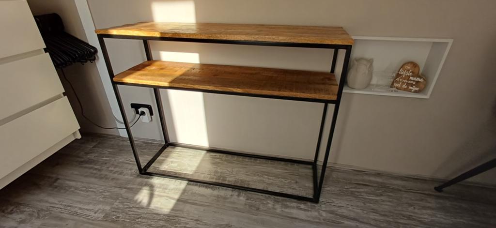 Mango Houten Sidetable - Industrieel Design, Huis en Inrichting, Tafels | Sidetables, Ophalen of Verzenden