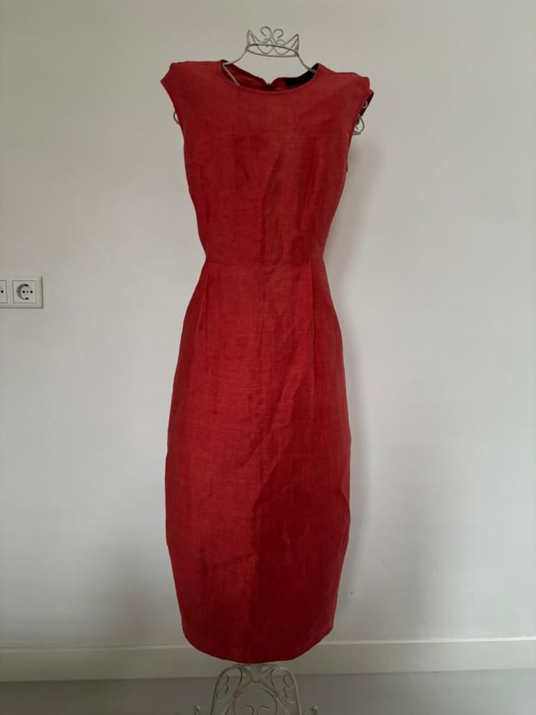 Etro linnen summer dress size L (40), Maat 38/40 (M), Ophalen of Verzenden, Zo goed als nieuw, Rood