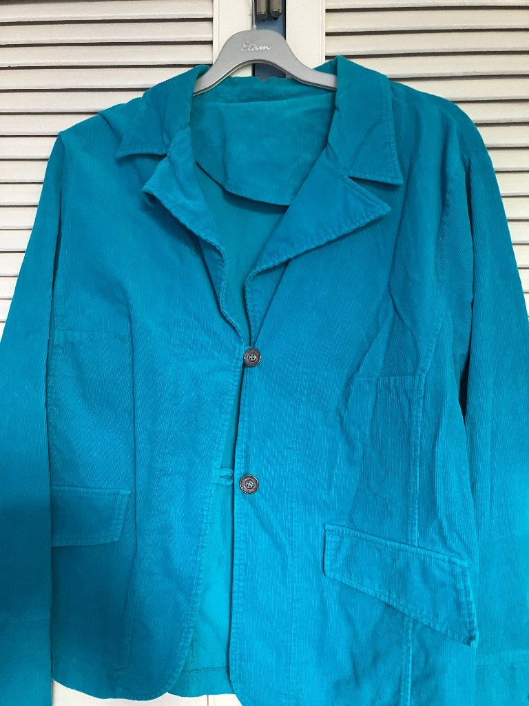blauw rib jasje maat 48, Blauw, Maat 46/48 (XL) of groter, Ophalen of Verzenden, Zo goed als nieuw