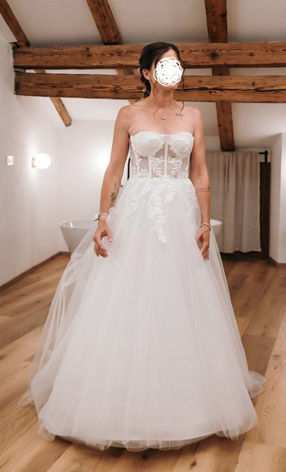 Prachtige trouwjurk met korset en hoepelrok, Trouwjurk, Wit, Ophalen of Verzenden, Onbekend