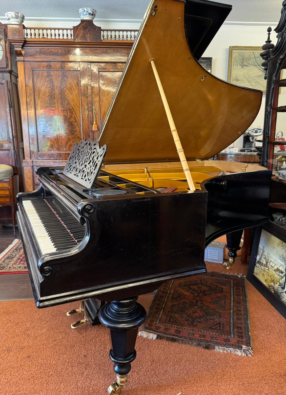 Bösendorfer vleugel 1.90 m., Muziek en Instrumenten, Ophalen, Gebruikt, Zwart, Vleugel