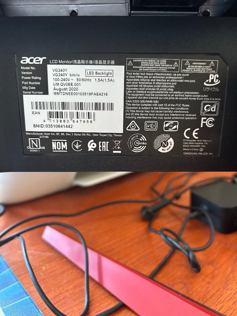 Acer VG240Y Gaming Monitor - Full HD, 75Hz, 1ms, Computers en Software, Monitoren, HDMI, Full HD, Zo goed als nieuw, 1 tot 2 ms