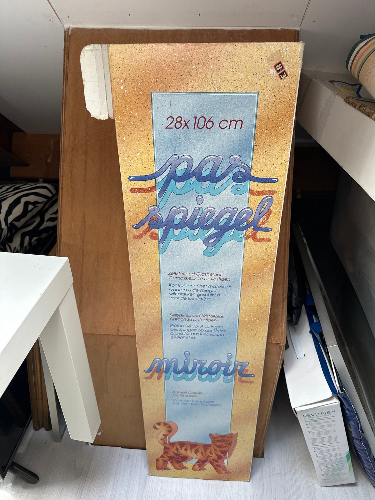 zelfklevende pas spiegel 28x106 cm, Ophalen, Minder dan 50 cm, 100 tot 150 cm, Zo goed als nieuw