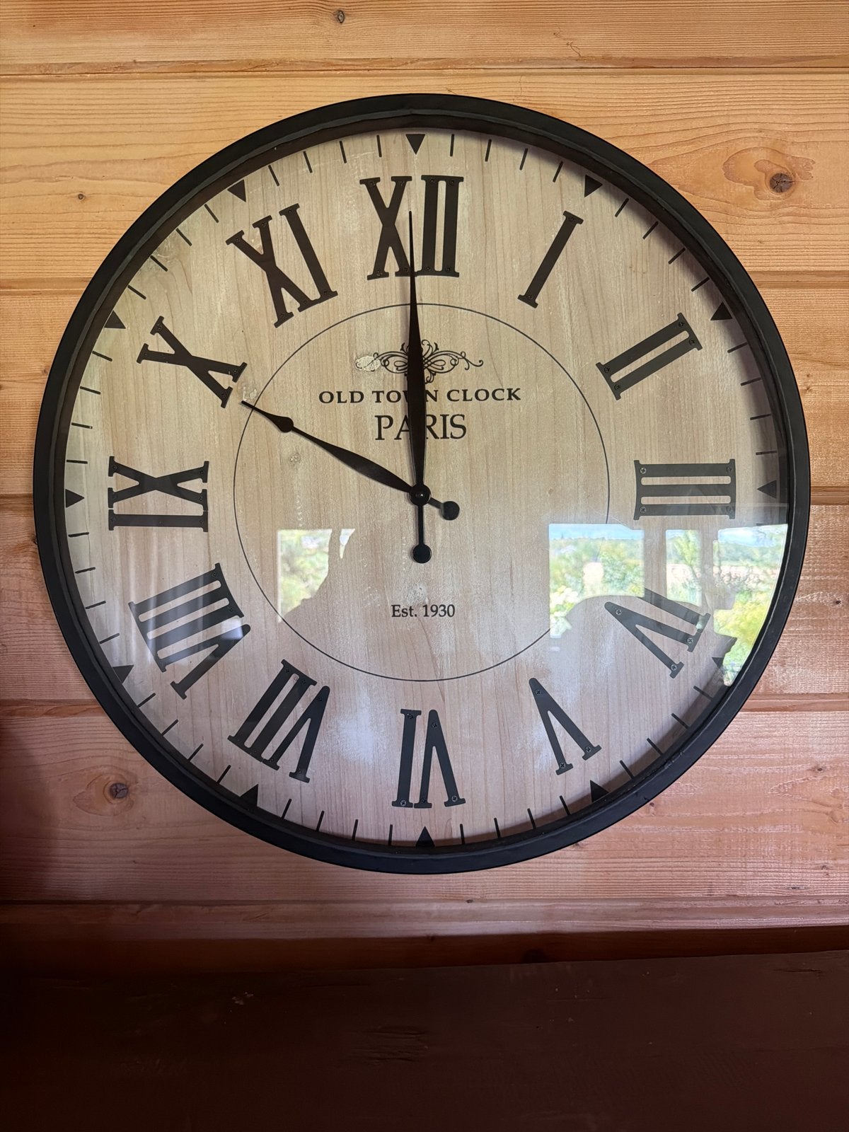 Grote wandklok 'Old Town Clock Paris' - ca. 60cm doorsnee, Ophalen, Analoog, Werkt op batterijen, Overige merken