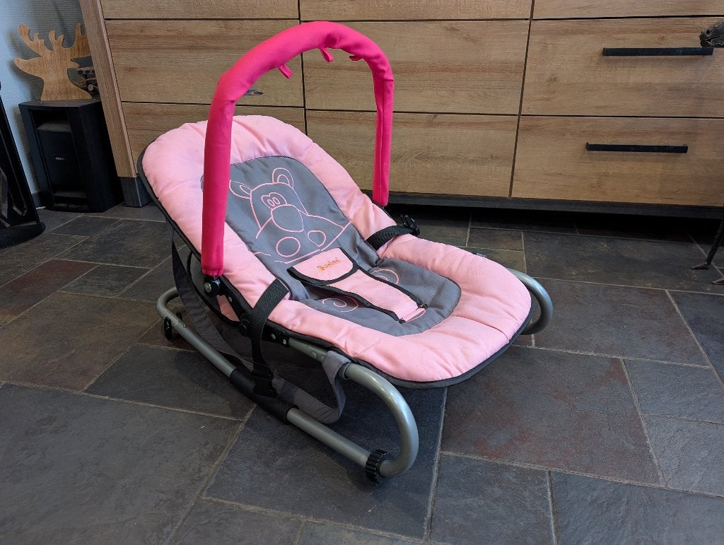 Baby Roze Wipstoel Baninni, reis wipstoel, Kinderen en Baby's, Overige merken, Wipstoel, Zo goed als nieuw, Met gordel(s) of riempje(s)
