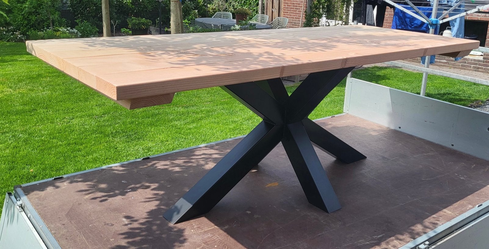 Douglas tuintafel, Ophalen, Zo goed als nieuw, Rechthoekig, Hout