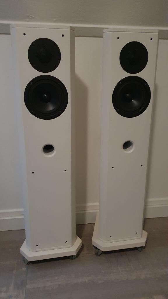 Driade 81 mk2 vintage speakers wit, Audio, Tv en Foto, Luidsprekers, Ophalen, Zo goed als nieuw, Front, Rear of Stereo speakers
