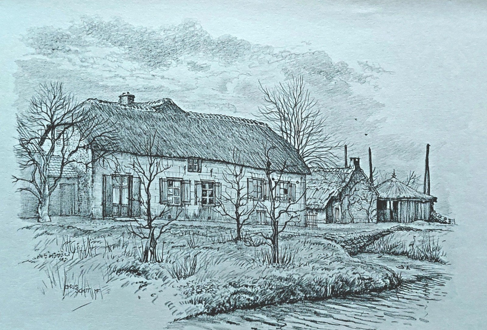 Houten ... "Lagedijk 32 Schalkwijk "...., Ophalen of Verzenden