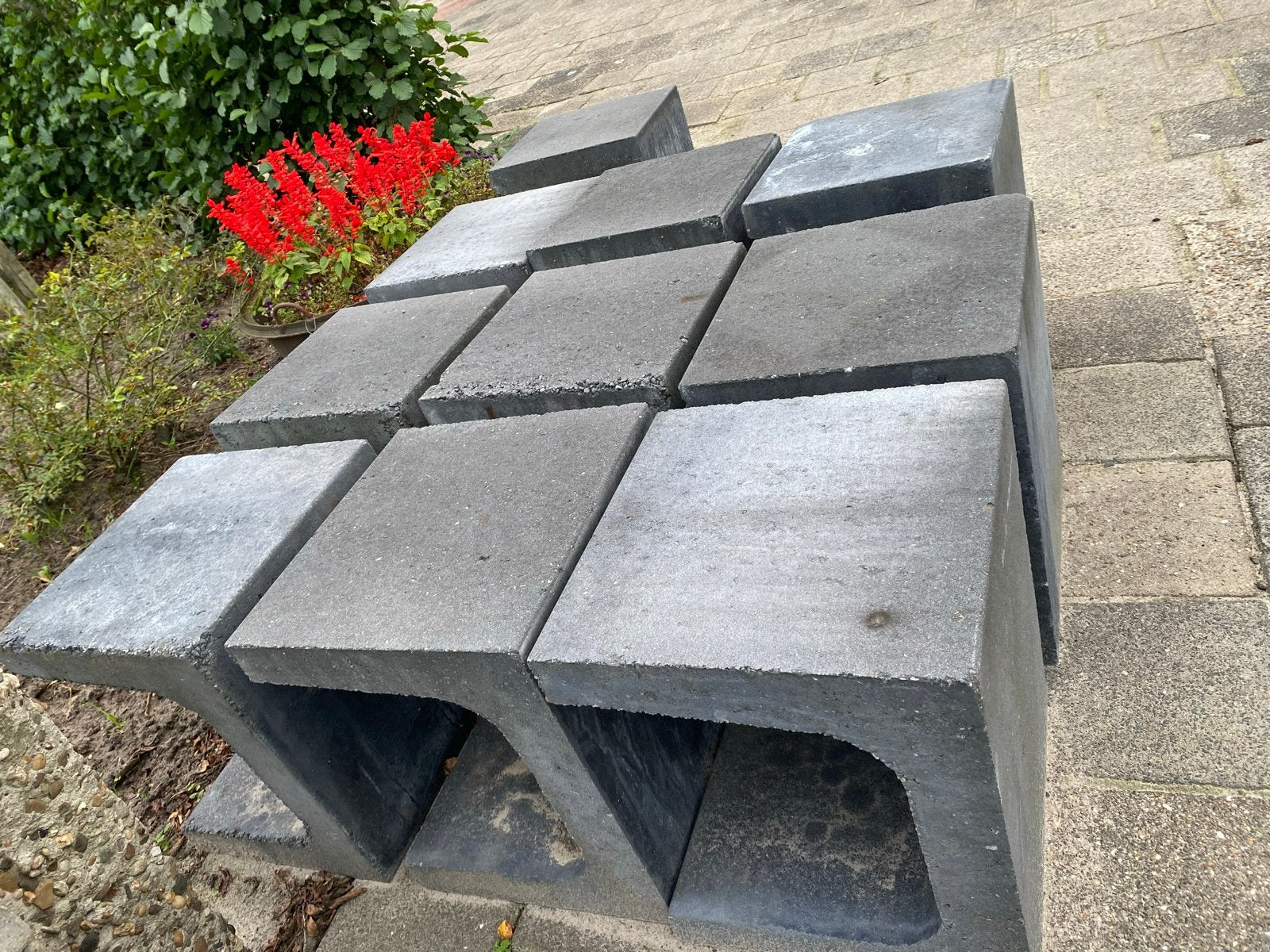 Betonnen U-elementen antraciet 40x40x50 cm, Tuin en Terras, Ophalen, Gebruikt, Overige typen, Minder dan 5 m²