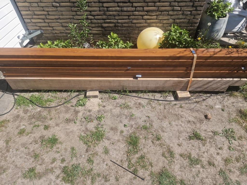 11x Aluminium kokers met eiken print 320cmx15cmx5cm 2mm dik, Ophalen, Minder dan 180 cm, Palen
