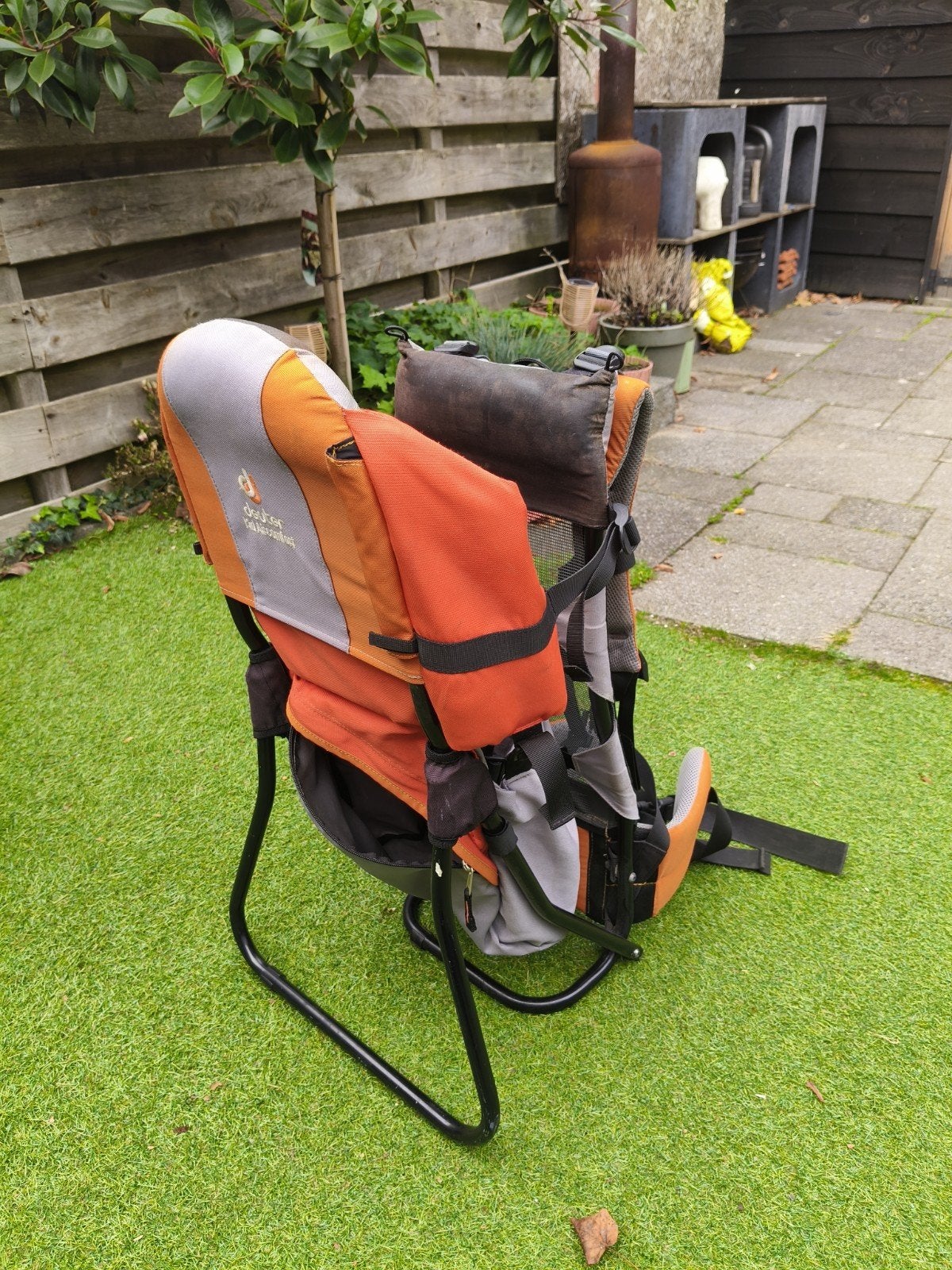 rugdrager Deuter kid aircomfort zwart/oranje, Kinderen en Baby's, Gebruikt, Overige typen, Rug, Ophalen