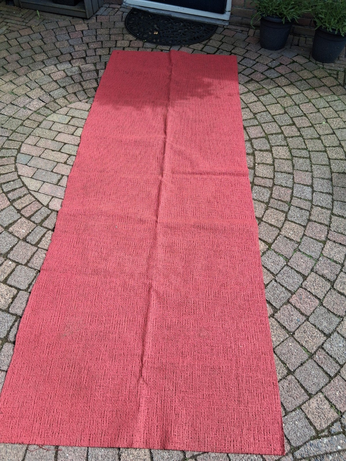 Tenttapijt vloerkleed camping rood 250x100, Ophalen of Verzenden, Gebruikt
