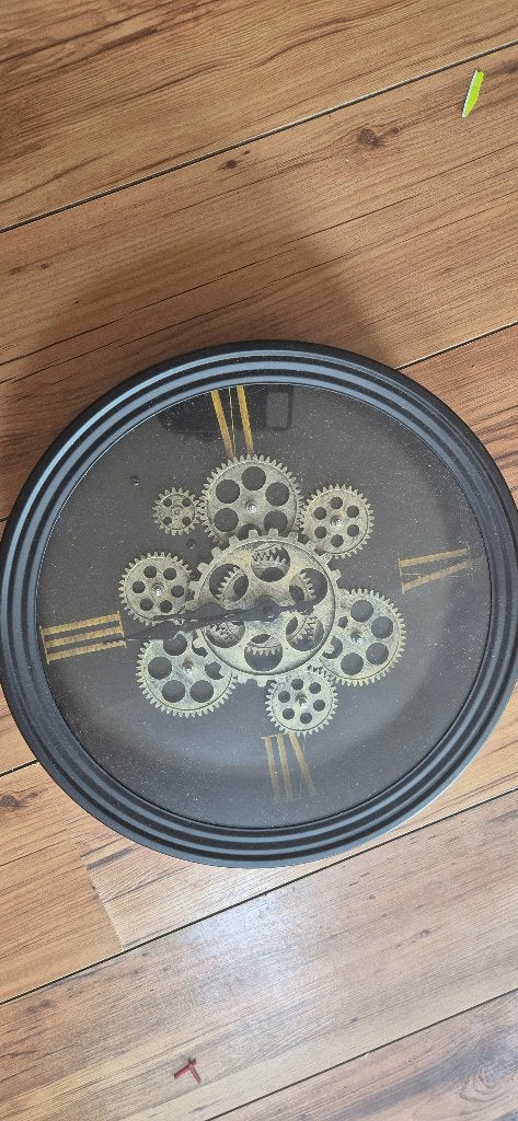 Klok industrieel, Ophalen, Zichtbaar uurwerk, Analoog, Zwart