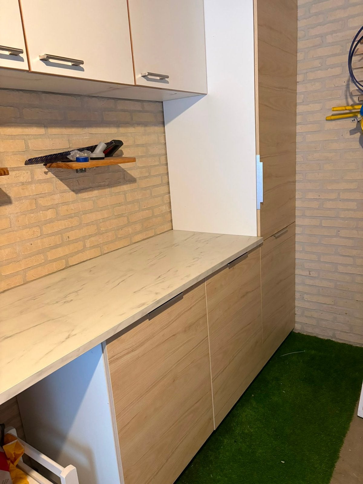 Keukenblok met veel praktische bergruimte, Huis en Inrichting, Keuken | Complete keukens, Ophalen, Gebruikt, Wit, Enkelwandige keuken