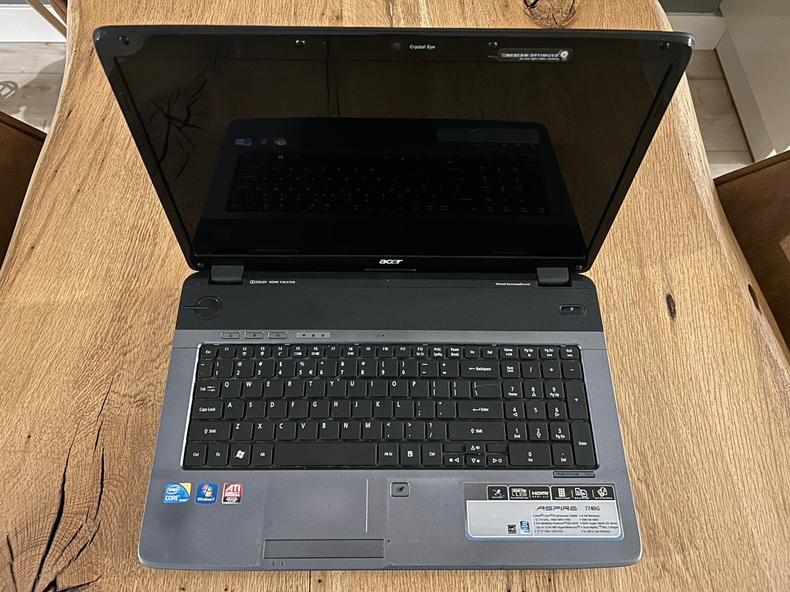 Acer Aspire 7740G – 17,3” laptop Windows 7 4GB RAM 500GB HDD, Ophalen of Verzenden, Gebruikt