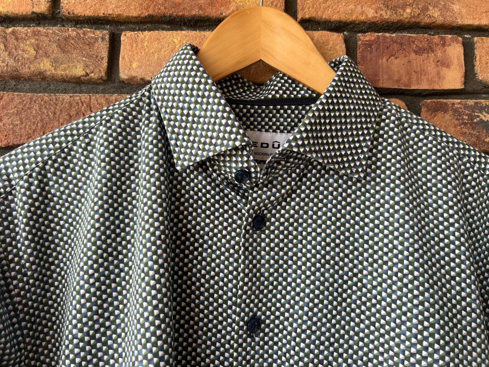 Ledub modern fit heren overhemd  d.blauw/groen  Maat 43/XL, Verzenden, Zo goed als nieuw, Blauw, Halswijdte 43/44 (XL)