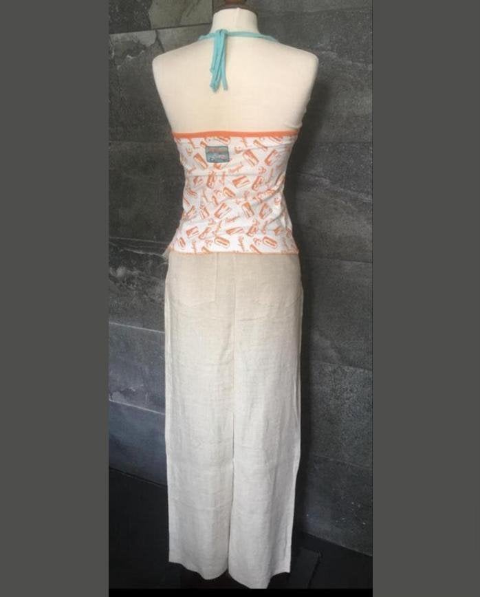 Witte haltertop met print Milano, nieuw., Wit, Nieuw, Ophalen of Verzenden, Maat 36 (S)