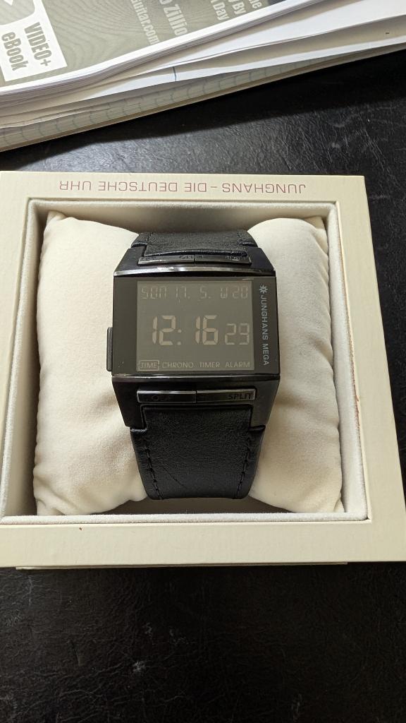 Junghans Mega 1000, Overige merken, Overige materialen, Leer, Polshorloge