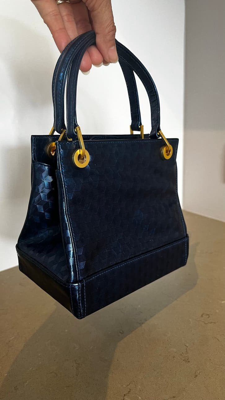 Charles Jourdan Paris Handtas - Donkerblauw, Ophalen of Verzenden, Zo goed als nieuw, Blauw, Handtas
