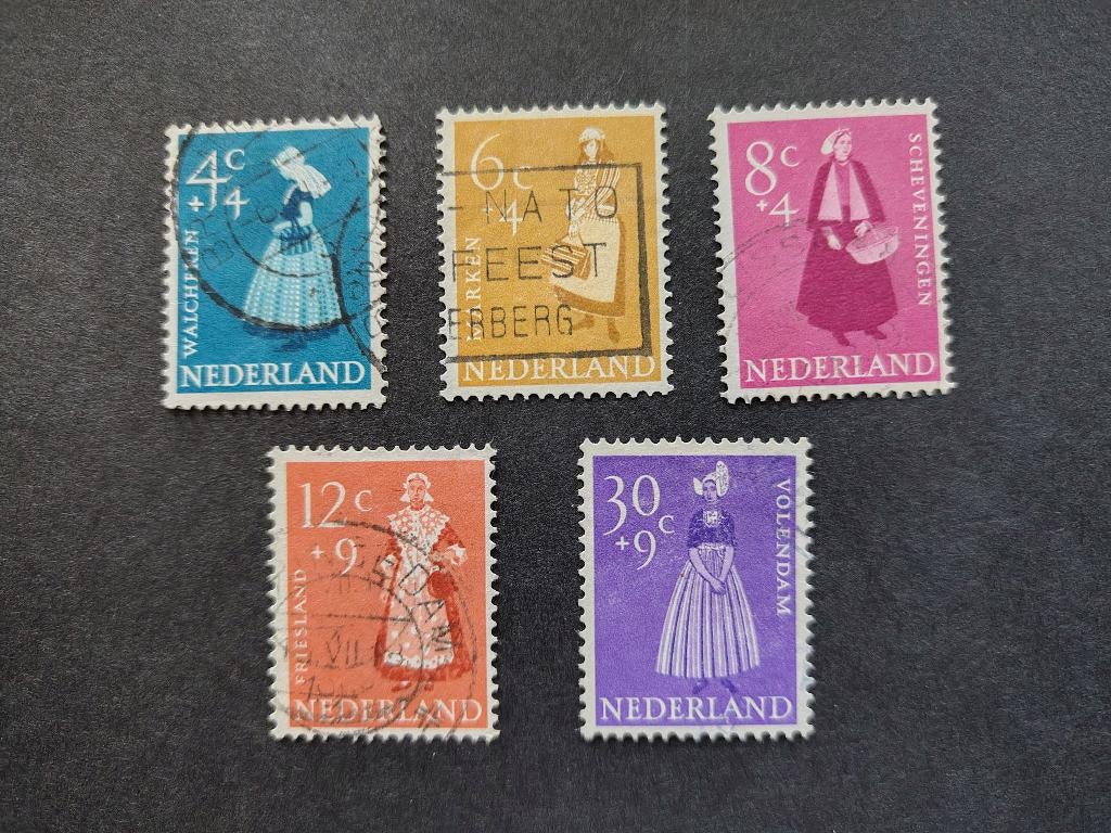 Zomerzegels 1958 NVPH 707-711, Postzegels en Munten, Verzenden, Na 1940, Gestempeld