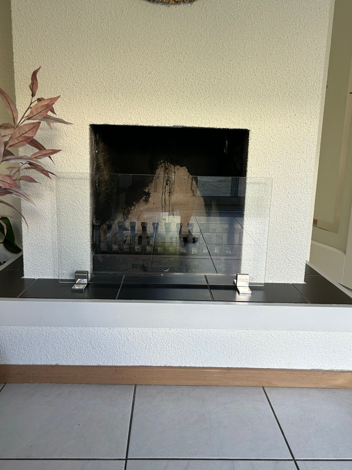 Glazen openhaard schouw, Ophalen of Verzenden, Gebruikt, Inbouwhaard, Houthaard
