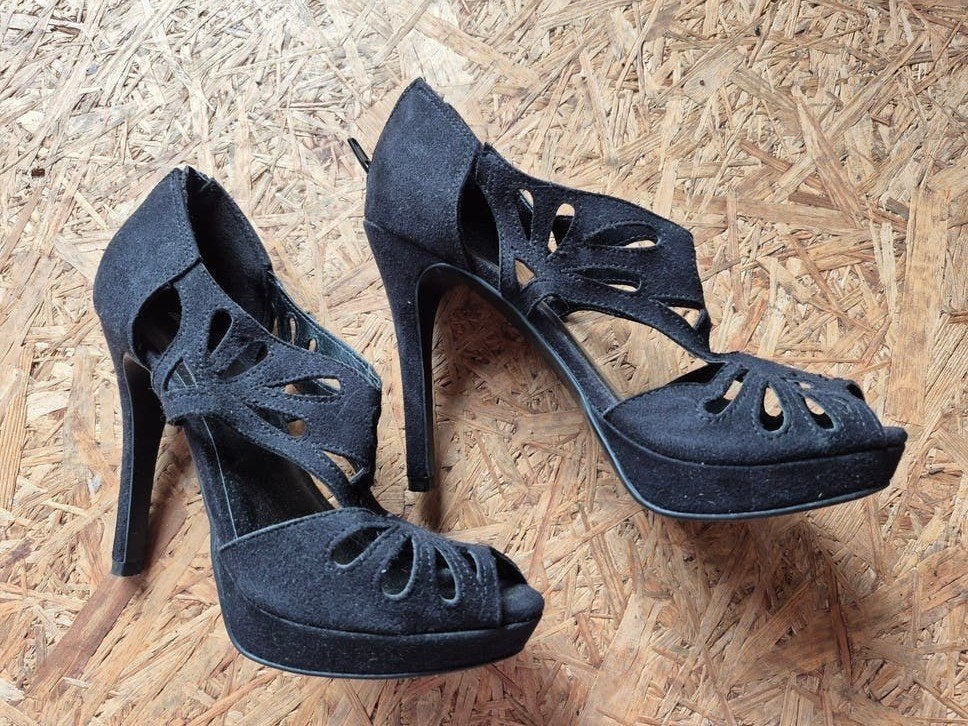 Zwarte suède Graceland schoenen met hoge hakken - Maat 37, Pumps, Zwart, Ophalen of Verzenden, Graceland