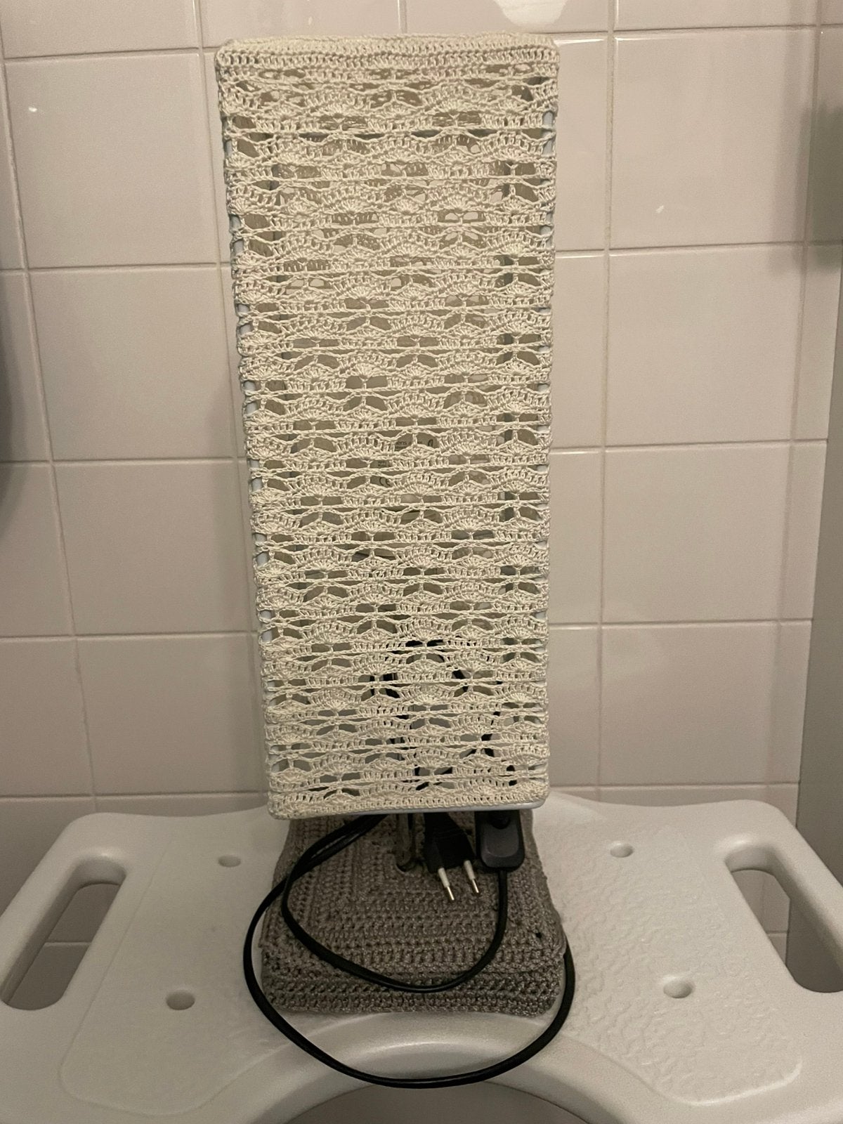 Mooie Tafellamp met gehaakte kap, Ophalen, Overige materialen, 47 cm, Overige stijlen