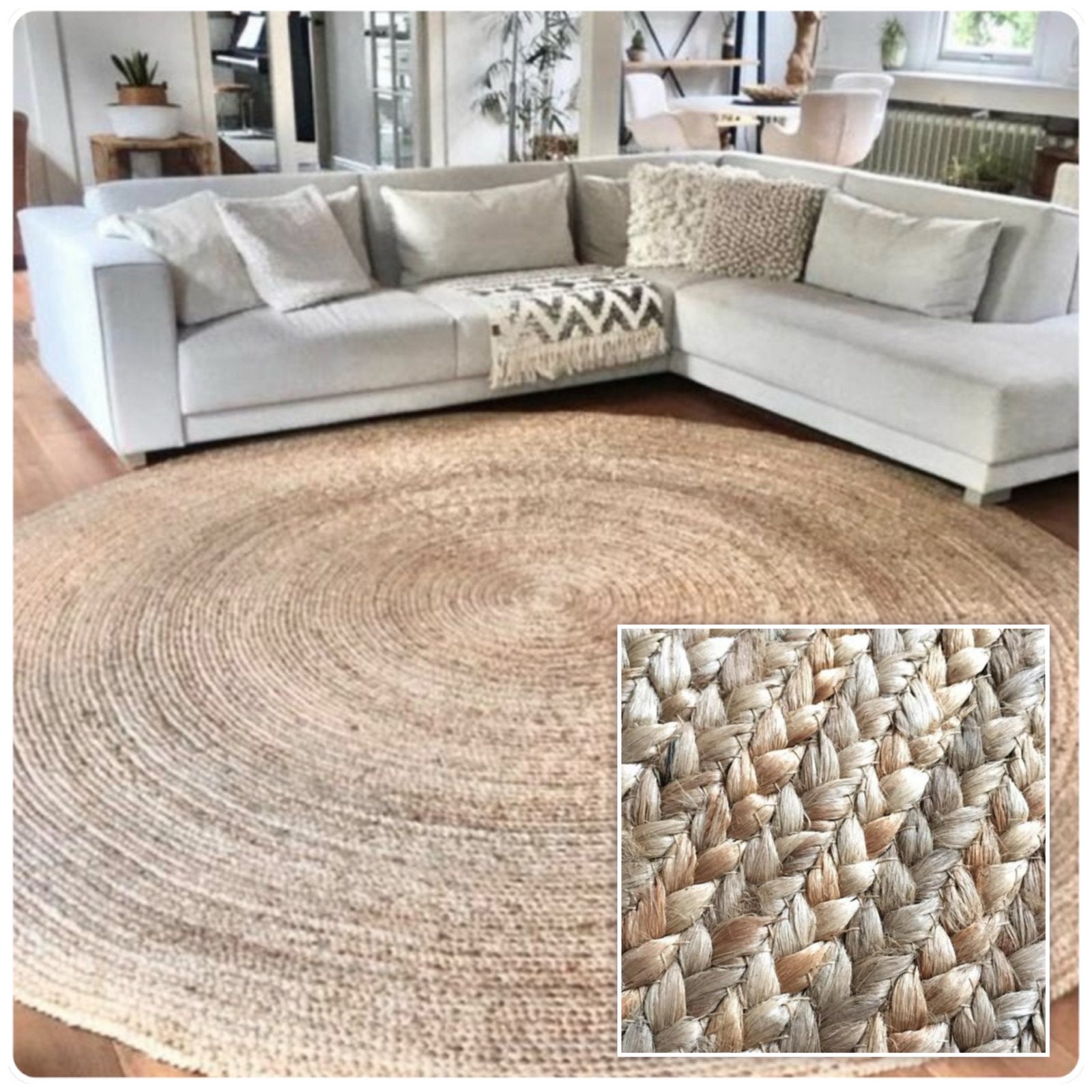 Sisal mix de luxe  - gemêleerd xxl vloerkleed - fotoshoot, Huis en Inrichting, Ophalen, Rond, 200 cm of meer, Zo goed als nieuw