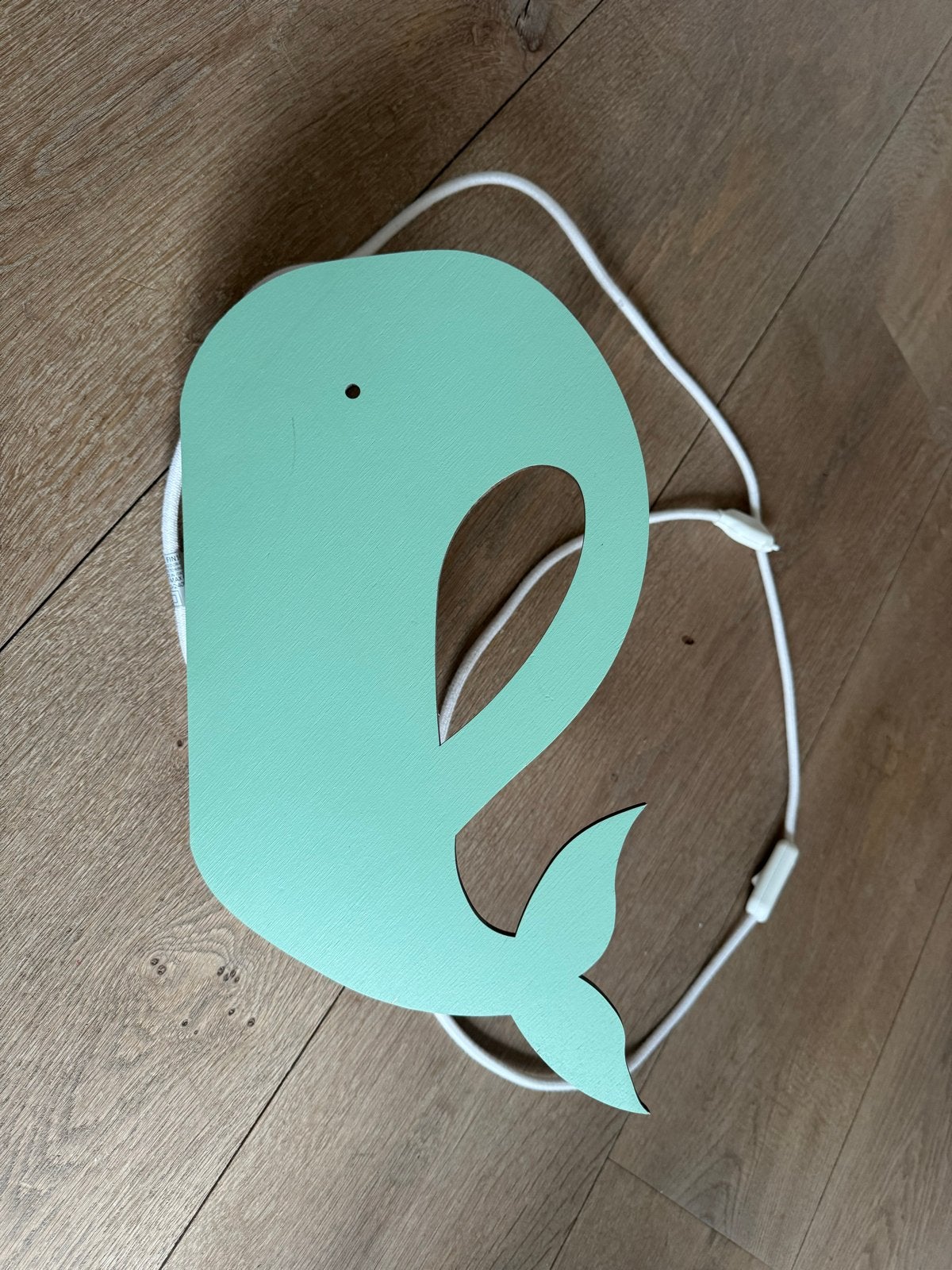 Walvis wandlamp voor kinderkamer - Mintgroen, Ophalen of Verzenden, Zo goed als nieuw, Ophangbaar, Lamp