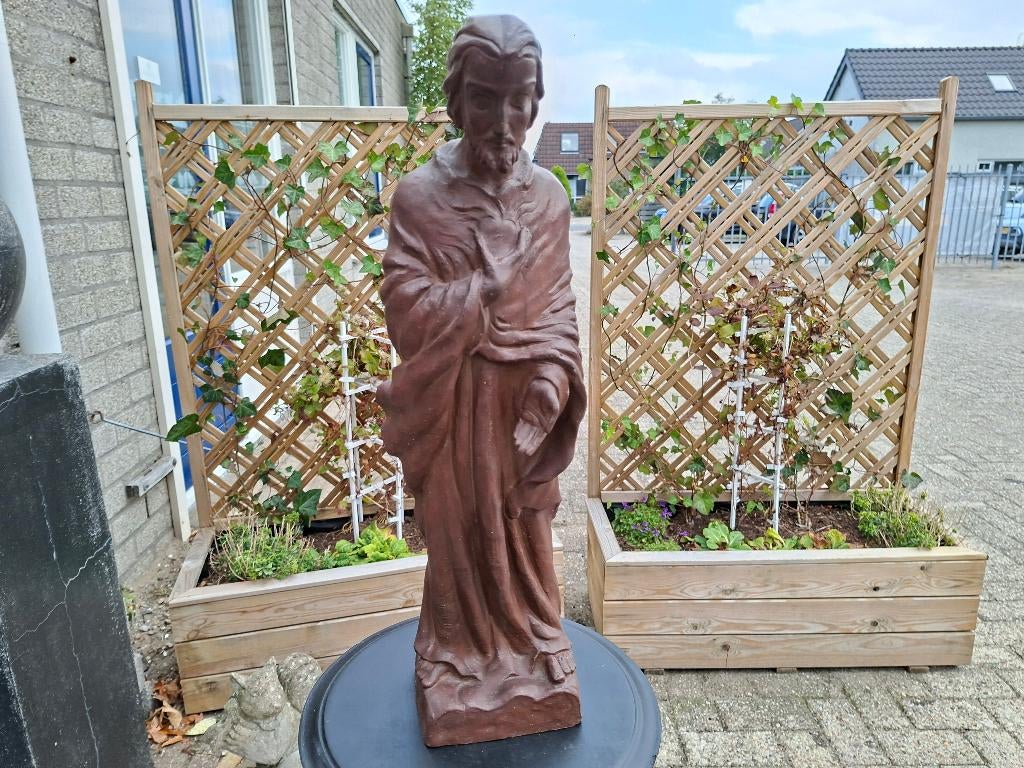 antiek beeld handgemaakt groot christus beeld, Antiek en Kunst, Antiek | Religie, Ophalen of Verzenden