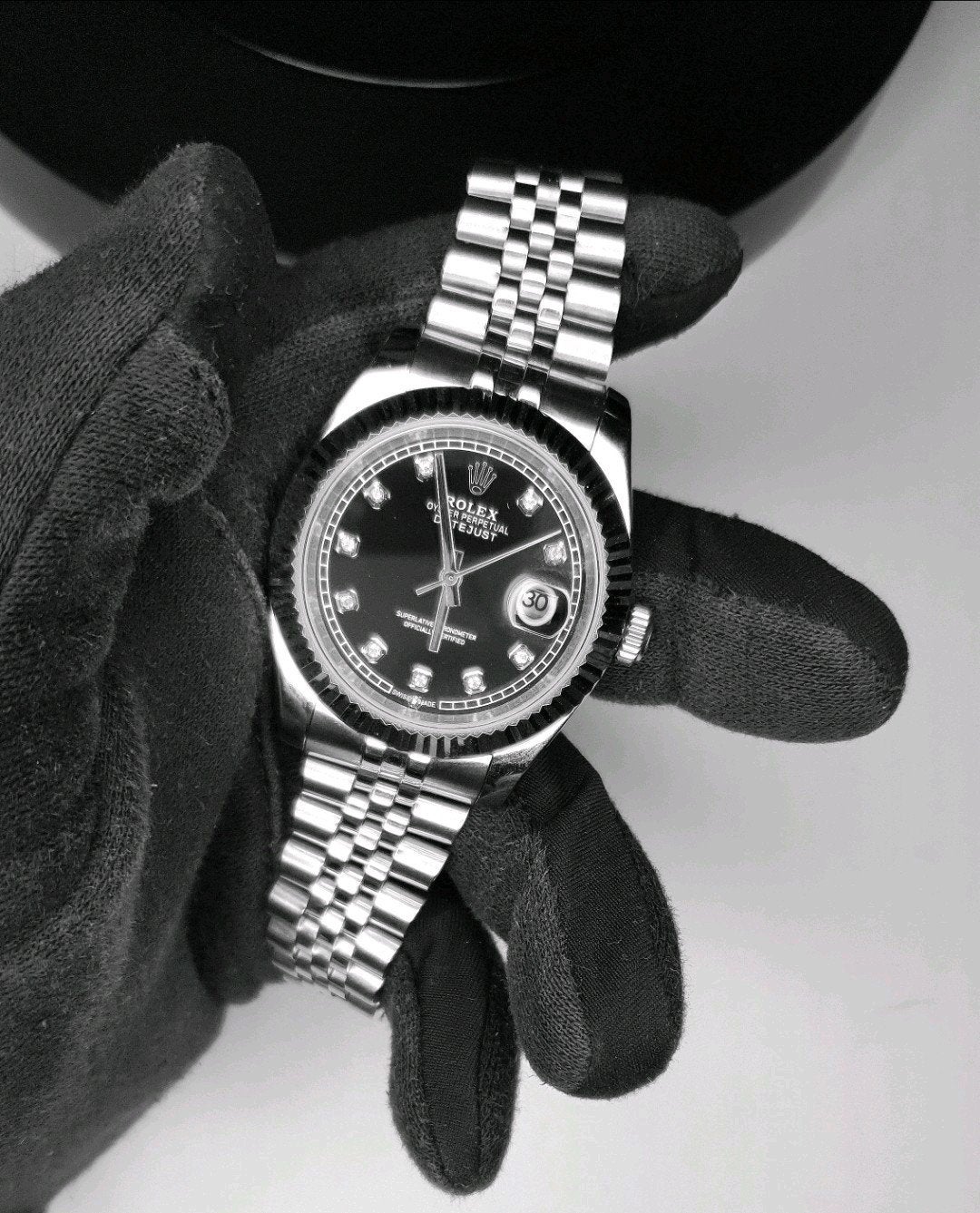 Rolex Datejust 41 (Ref. 126334)–Zwarte Wijzerplaat met dia, Ophalen, Staal, Gebruikt, Rolex