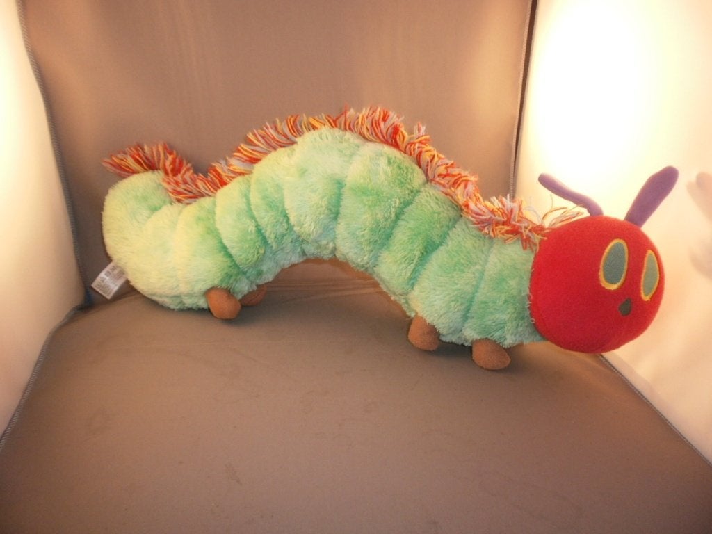 rupsje nooit genoeg Eric Carle 44cm velours harig groen/rood, Kinderen en Baby's, Groen, Overige merken, Overige karakters, Overige typen