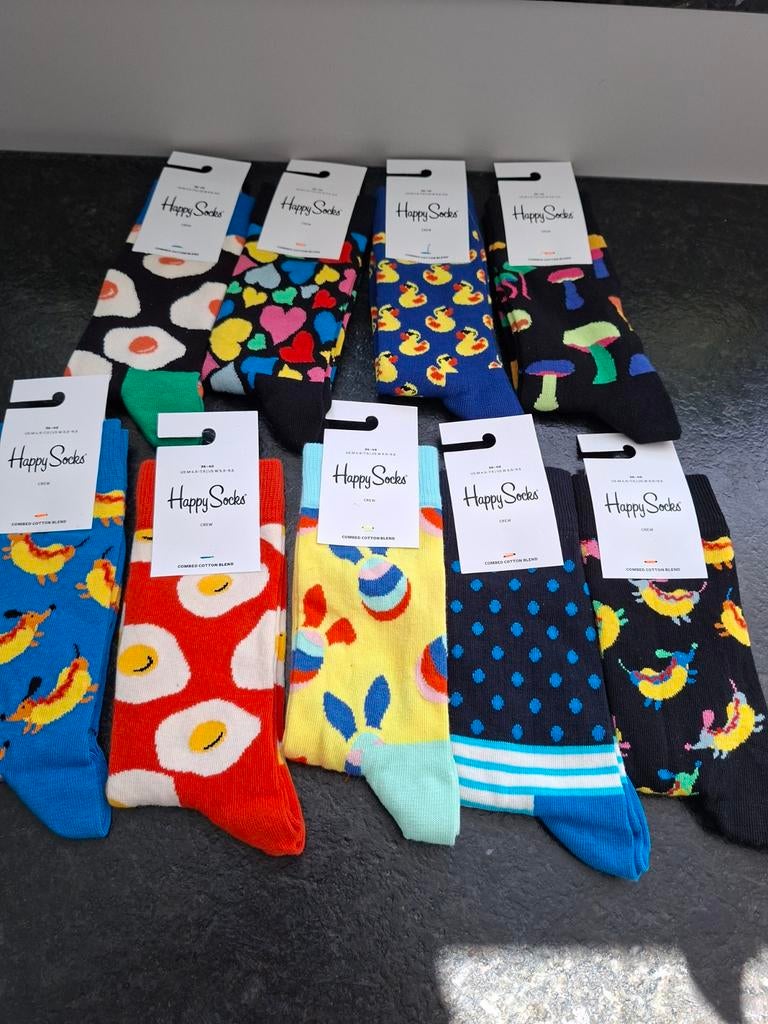 3 Paar Happy Socks - Maat 36-40, Sokken en Kniesokken, Overige kleuren, Nieuw, Overige maten