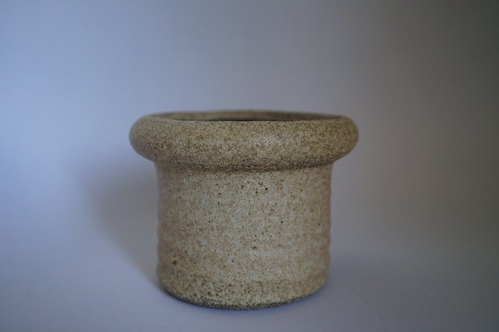 vintage pot vaas beige geel vest keramiek, Ophalen of Verzenden